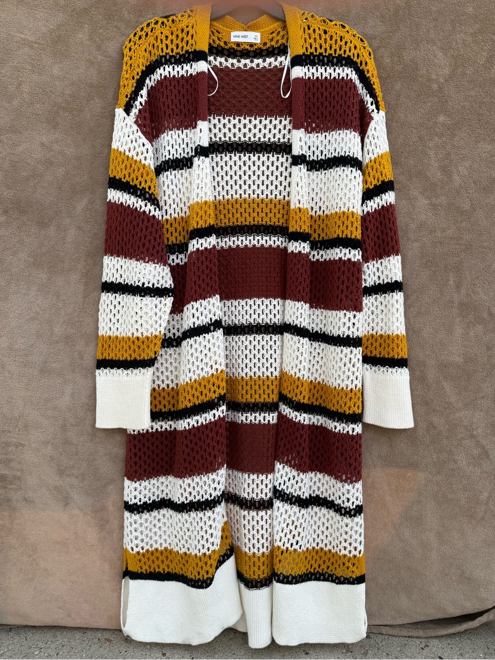 Nine West Women's Crochet Duster Cardigan Sweater